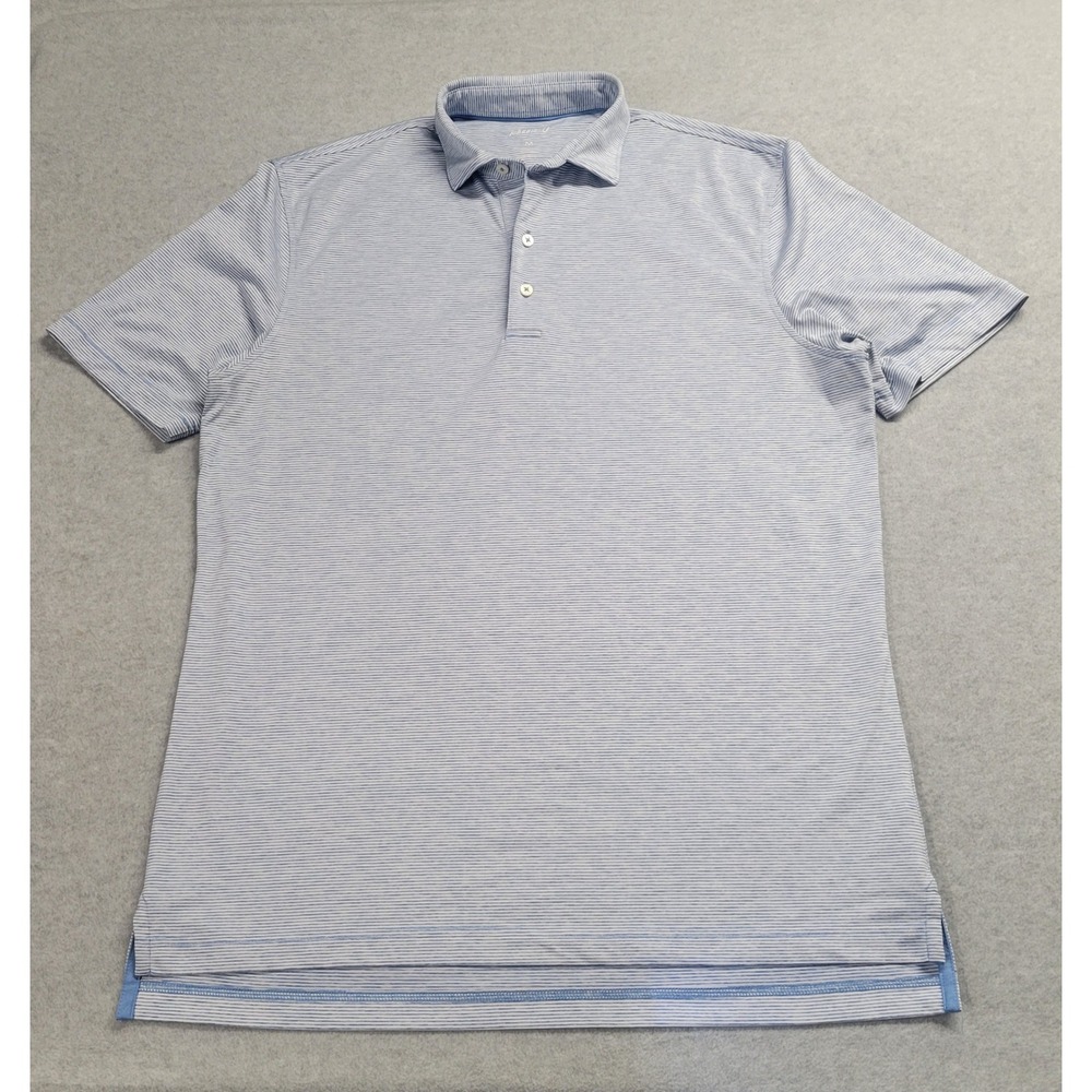 Johnnie-O Mens Neptune Striped Performance Polo Shirt Blue Size Medium